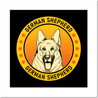 German Shepherd Dog Portrait Posters and Art